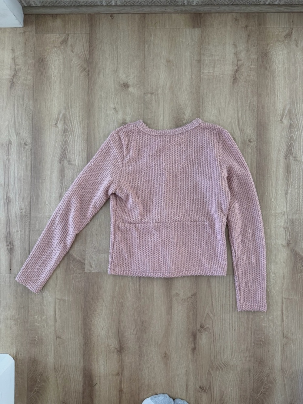 Soft Pink Textured Button-Front Cardigan - Picture 7 of 7